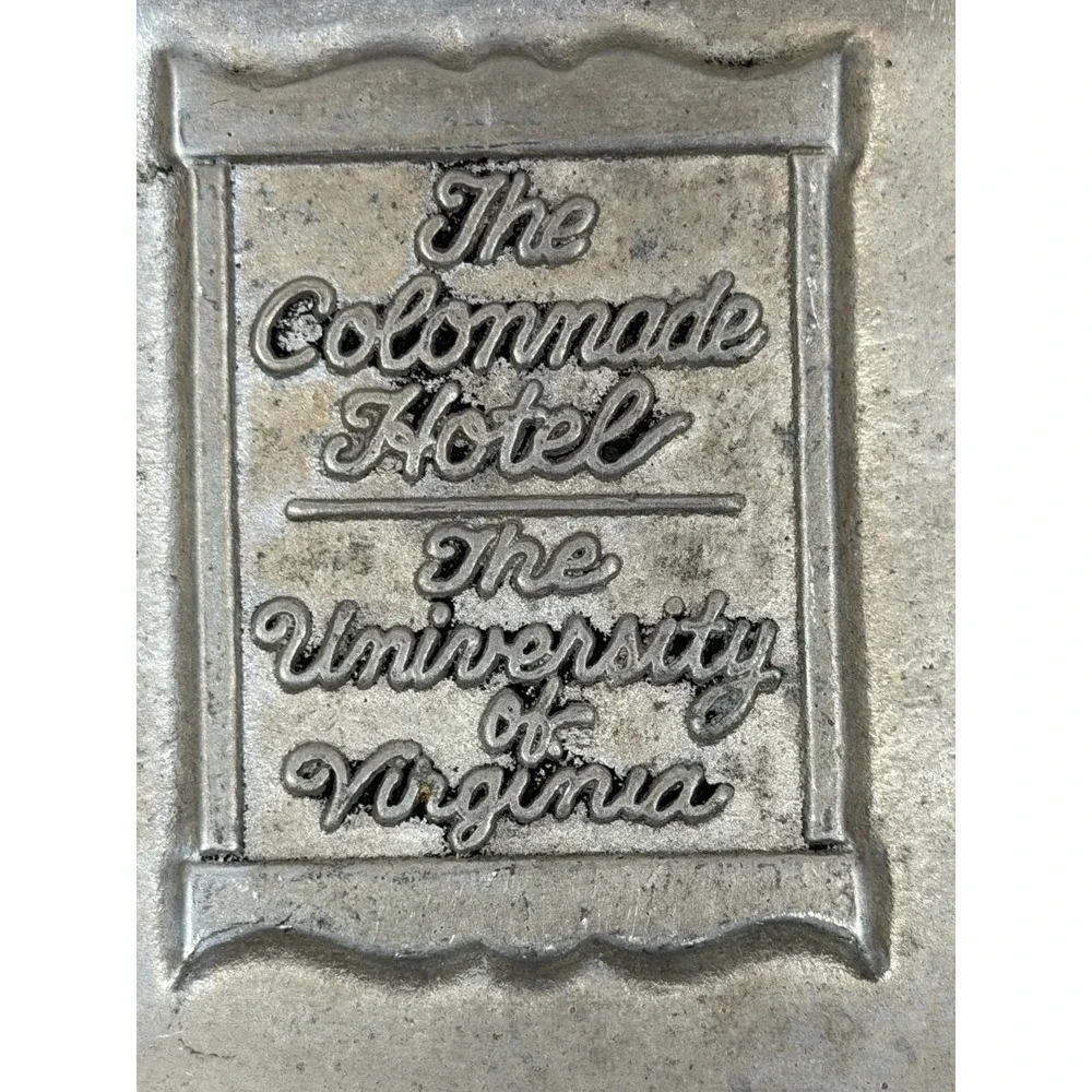 Vintage Pewter Ashtray Colonnade Hotel Virginia Old Money Retro Souvenir Decor